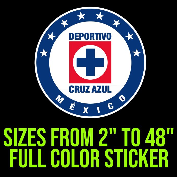 Cruz Azul Full Color Vinyl Sticker - Custom Size