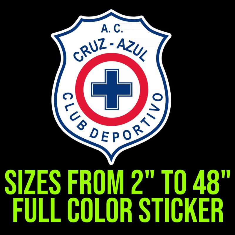 Cruz Azul Full Color Vinyl Sticker - Custom Size