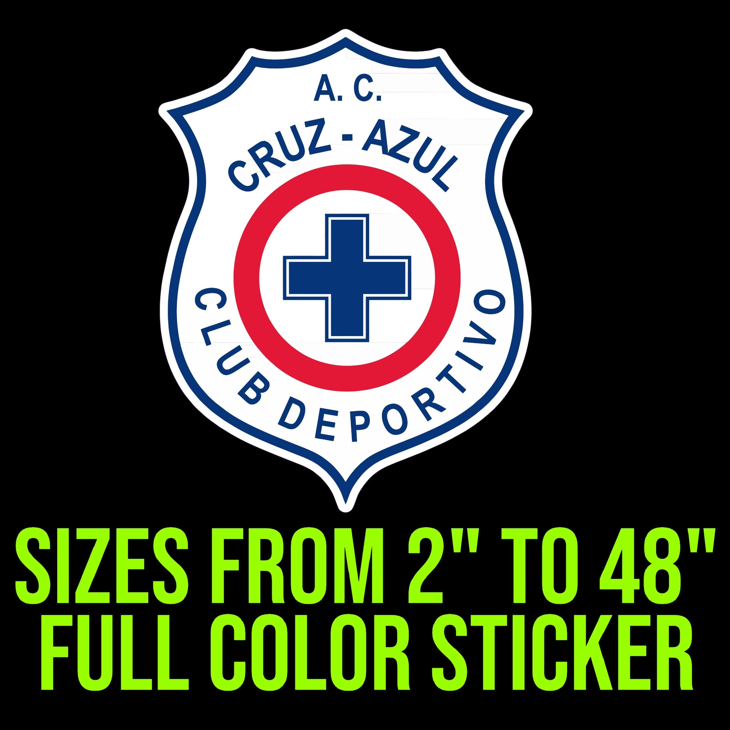 Cruz Azul Full Color Vinyl Sticker - Custom Size