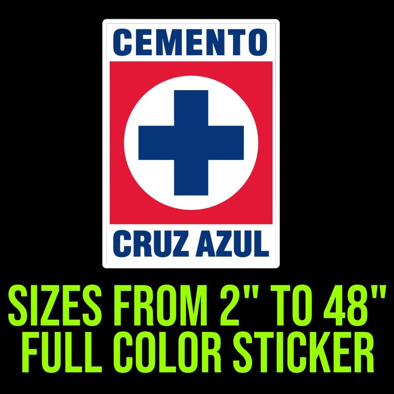 Cruz Azul Full Color Vinyl Sticker - Custom Size