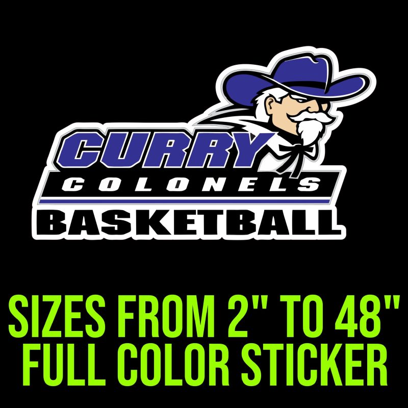 Curry Colonels Basketball Full Color Vinyl Decal - Custom Size