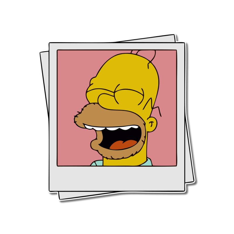 Homer Simpson Polaroids Full Color Vinyl Decal - Custom Size