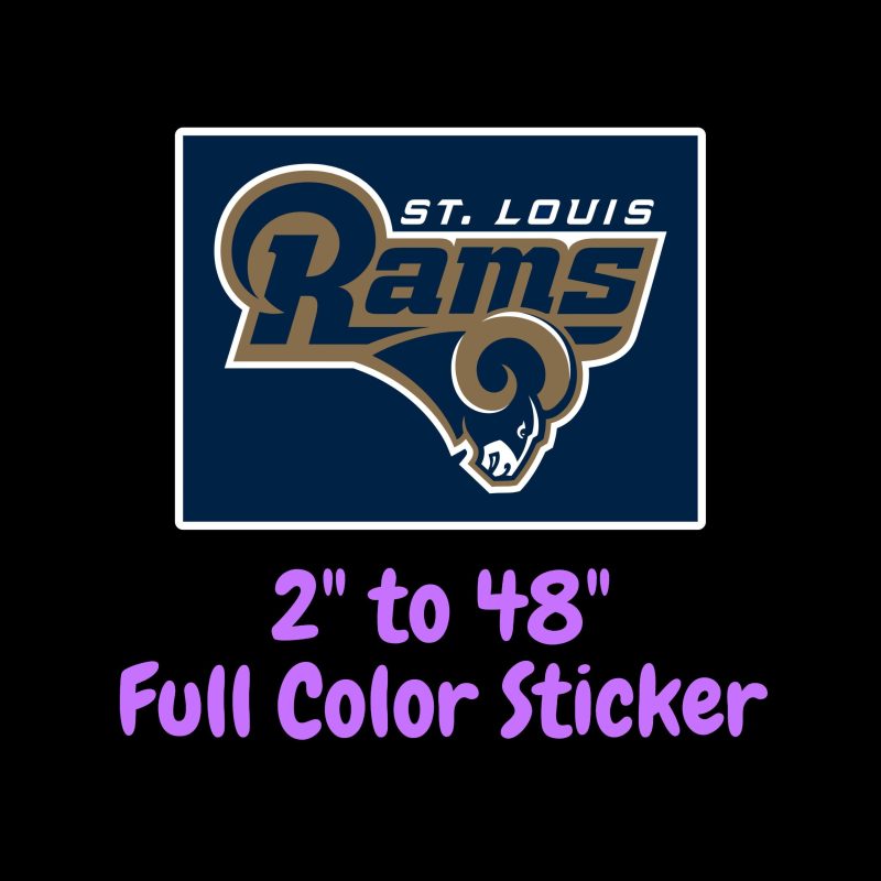 Los Angeles Rams Full Color Vinyl Sticker - Custom Size