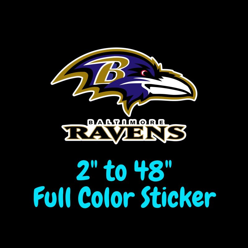 Baltimore Ravens Full Color Vinyl Sticker - Custom Size