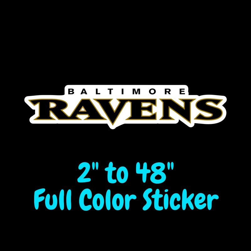 Baltimore Ravens Full Color Vinyl Sticker - Custom Size