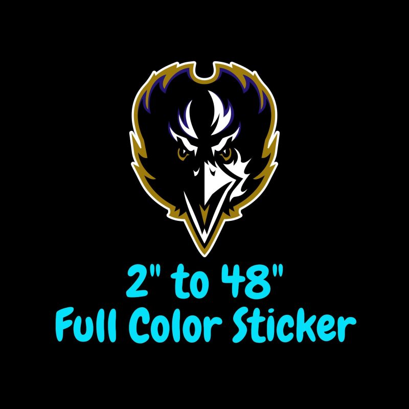 Baltimore Ravens Full Color Vinyl Sticker - Custom Size