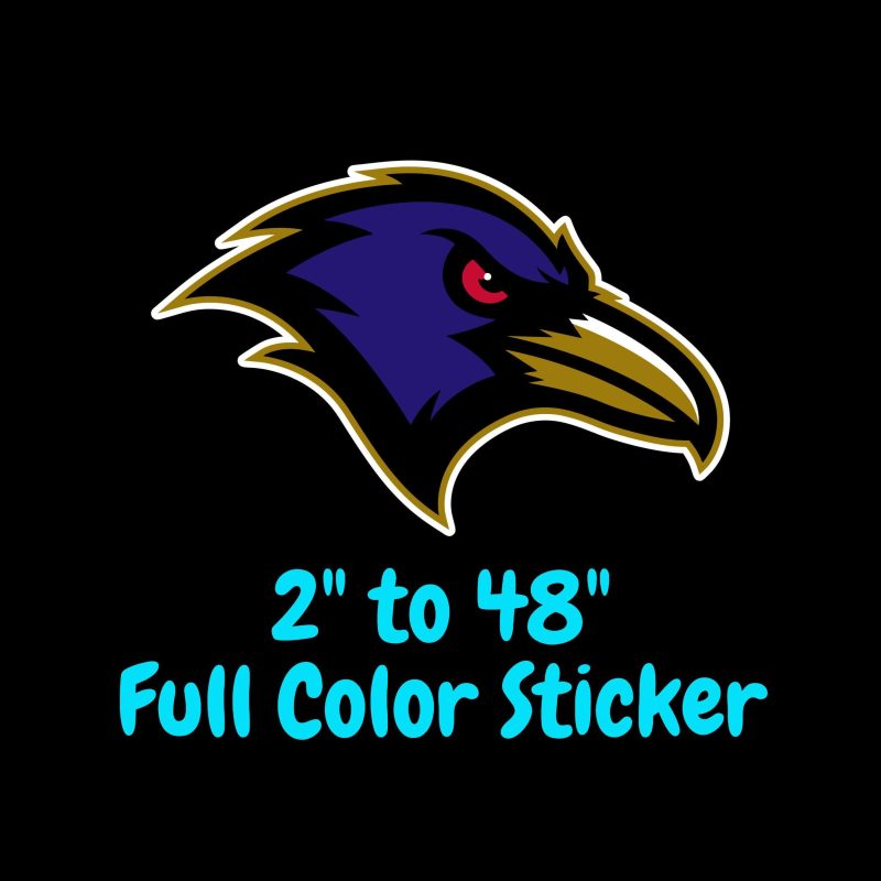Baltimore Ravens Full Color Vinyl Sticker - Custom Size