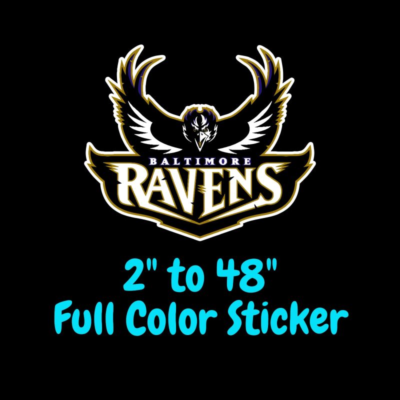 Baltimore Ravens Full Color Vinyl Sticker - Custom Size