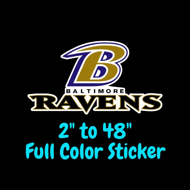 Baltimore Ravens Full Color Vinyl Sticker - Custom Size