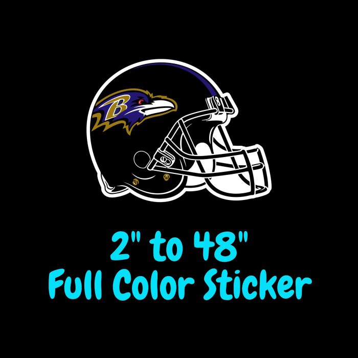 Baltimore Ravens Full Color Vinyl Sticker - Custom Size