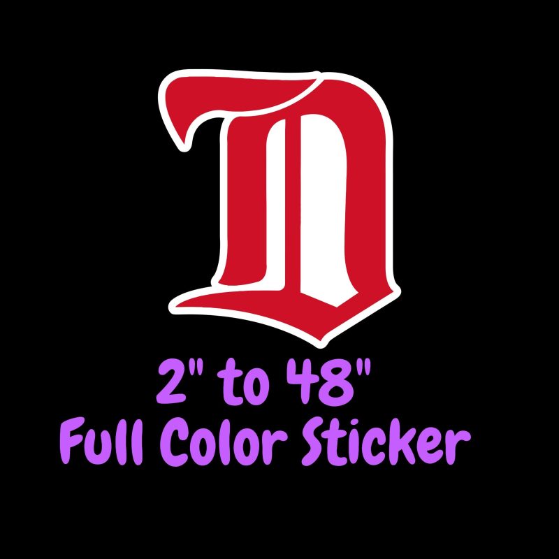 Detroit Red Wings - D - Full Color Vinyl Sticker - Custom Size