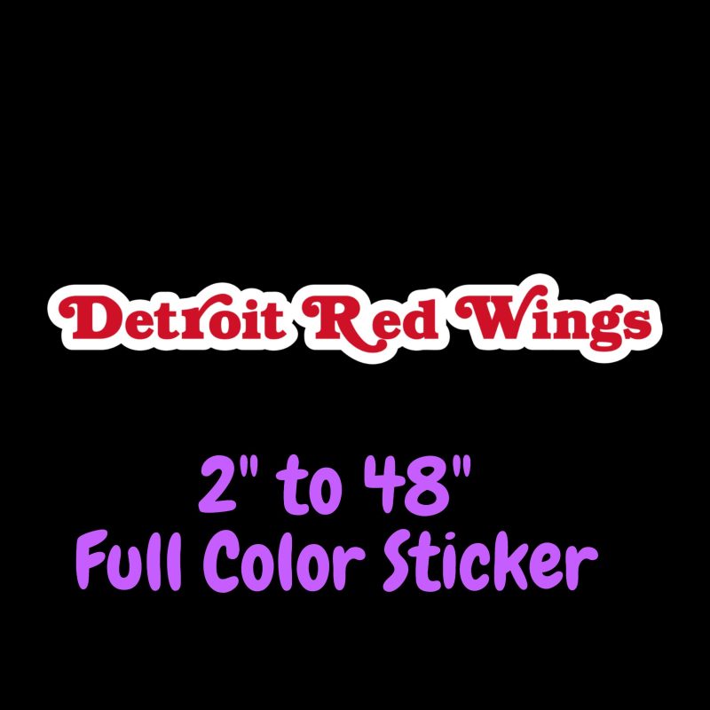 Detroit Red Wings - Name - Full Color Vinyl Sticker - Custom Size