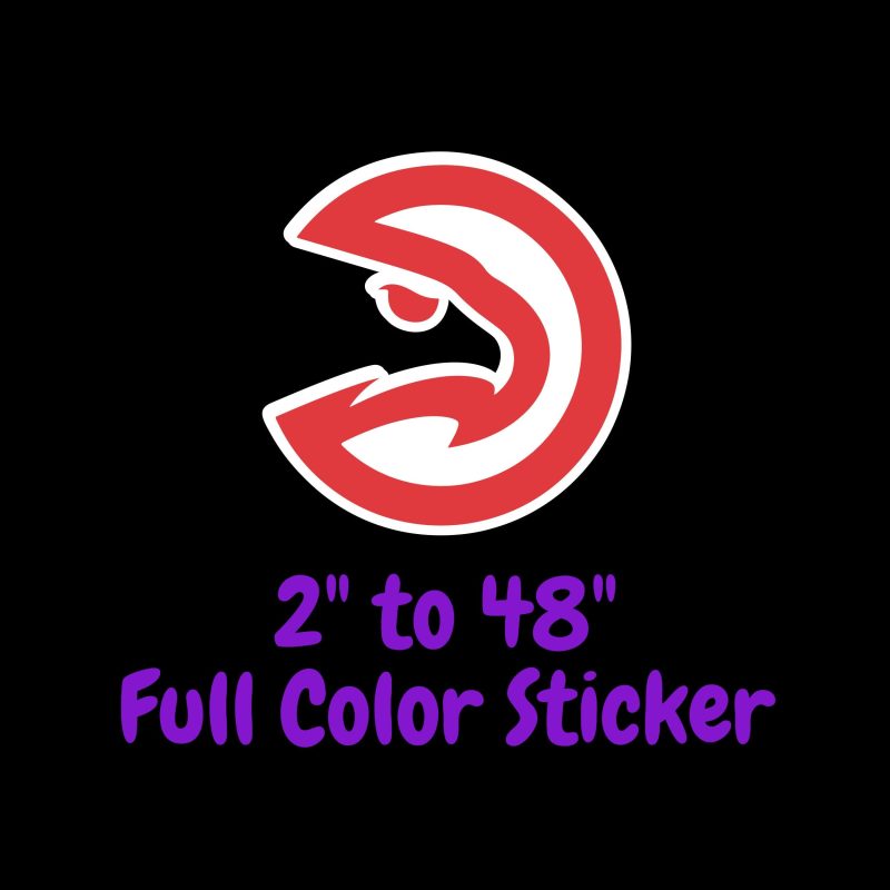 Atlanta Hawks - Red Eagle Circle - Full Color Vinyl Sticker - Custom Size