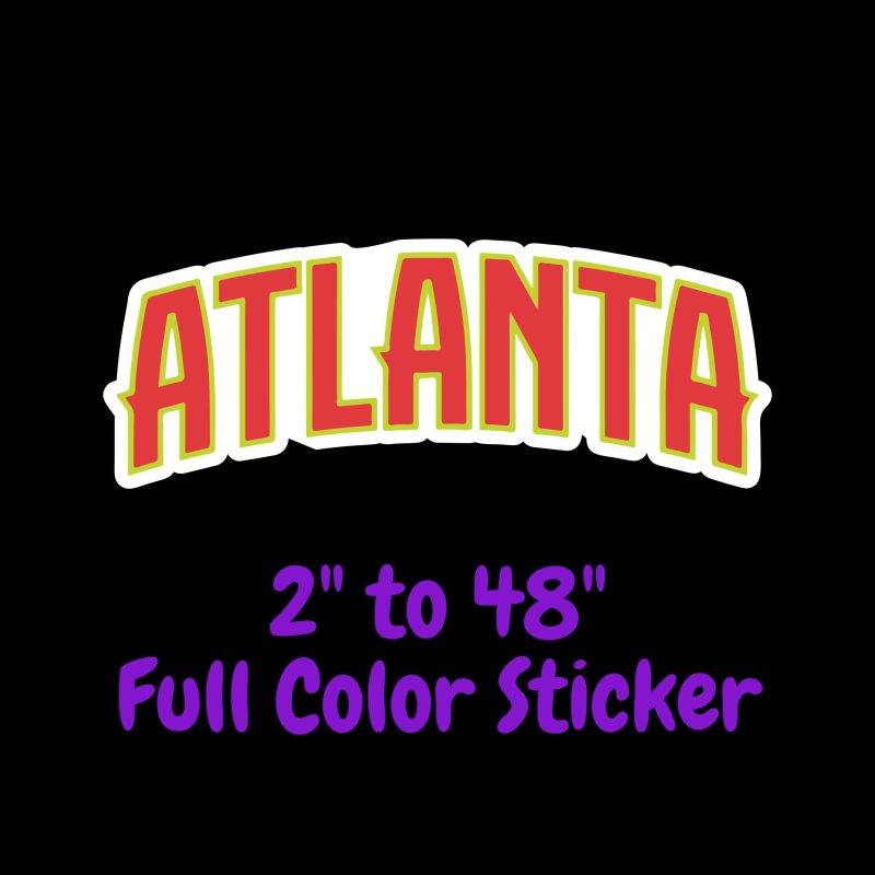 Atlanta Hawks - Atlanta - Full Color Vinyl Sticker - Custom Size