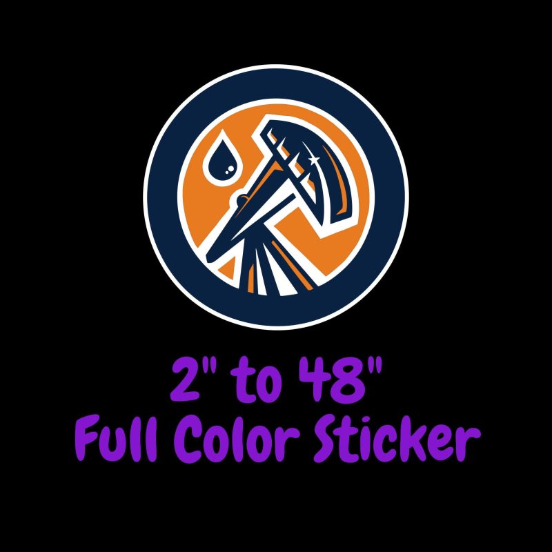 Edmonton Oilers - Blue And Orange Circle - Full Color Vinyl Sticker - Custom Size