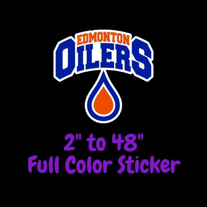 Edmonton Oilers - Name - Full Color Vinyl Sticker - Custom Size