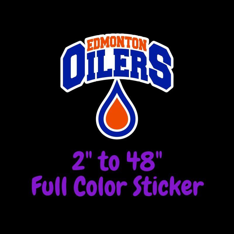 Edmonton Oilers - Name - Full Color Vinyl Sticker - Custom Size