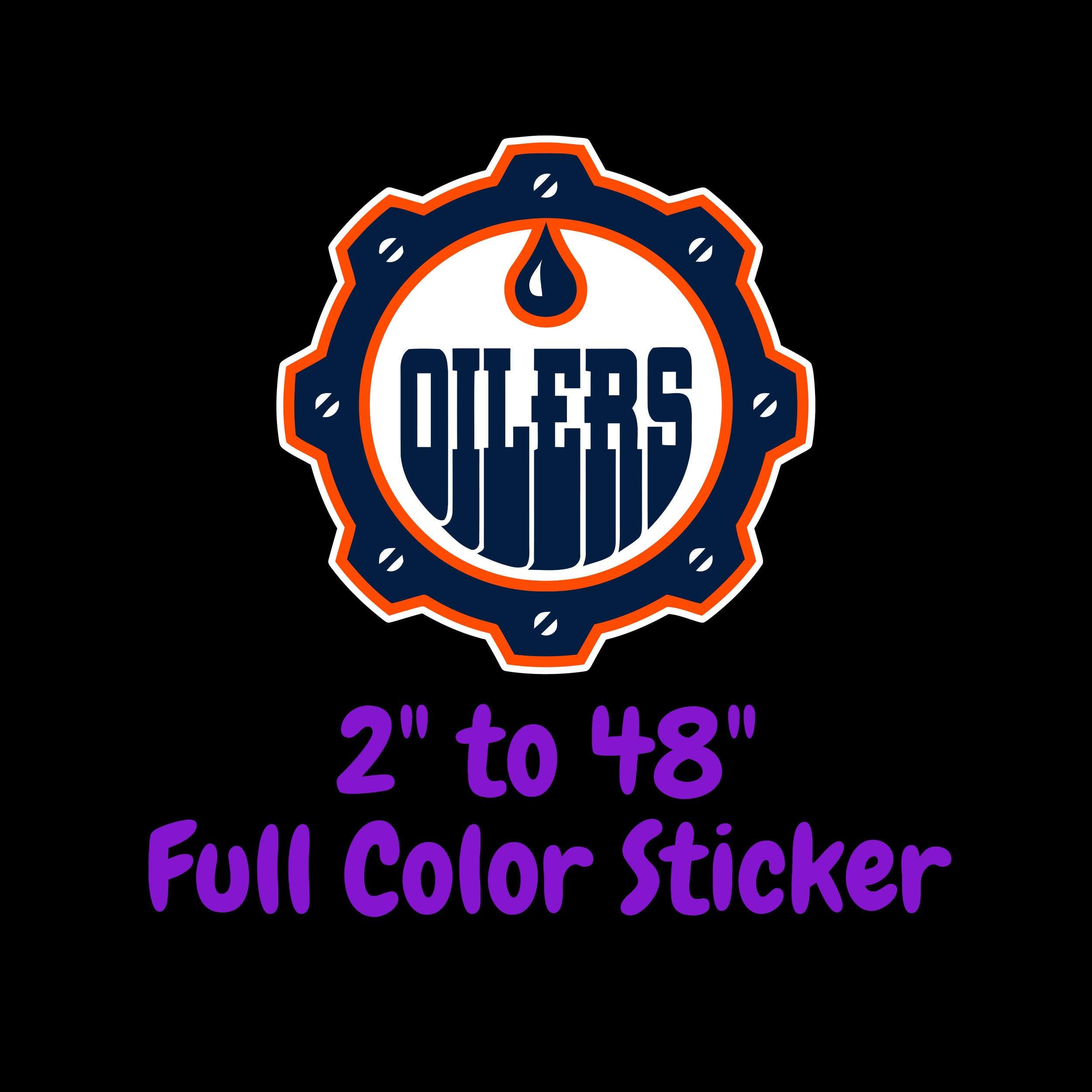 Edmonton Oilers - Cap With Oilers - Full Color Vinyl Sticker - Custom Size