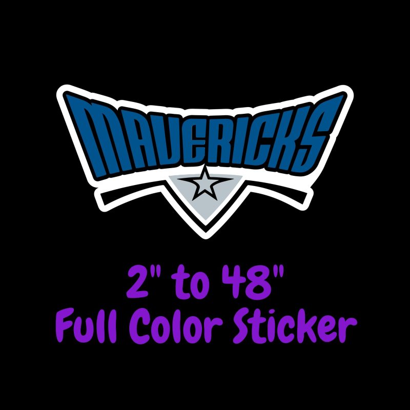 Dallas Mavericks - Mavericks - Full Color Vinyl Sticker - Custom Size