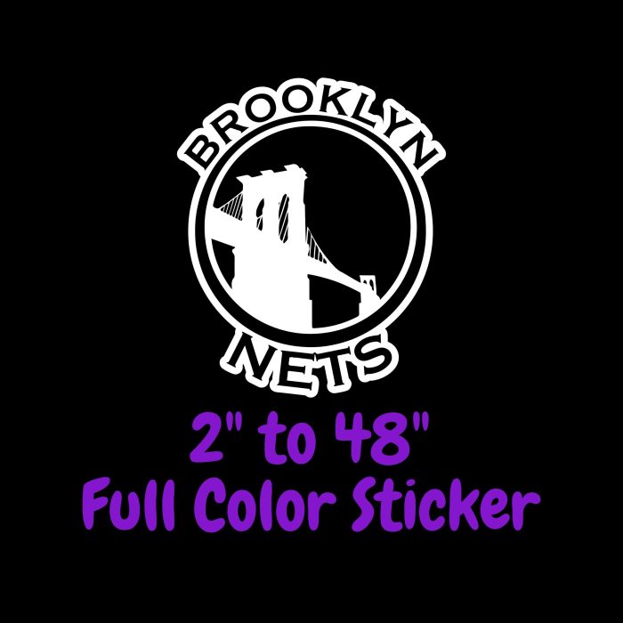 Brooklyn Nets Full Color Vinyl Sticker - Custom Size
