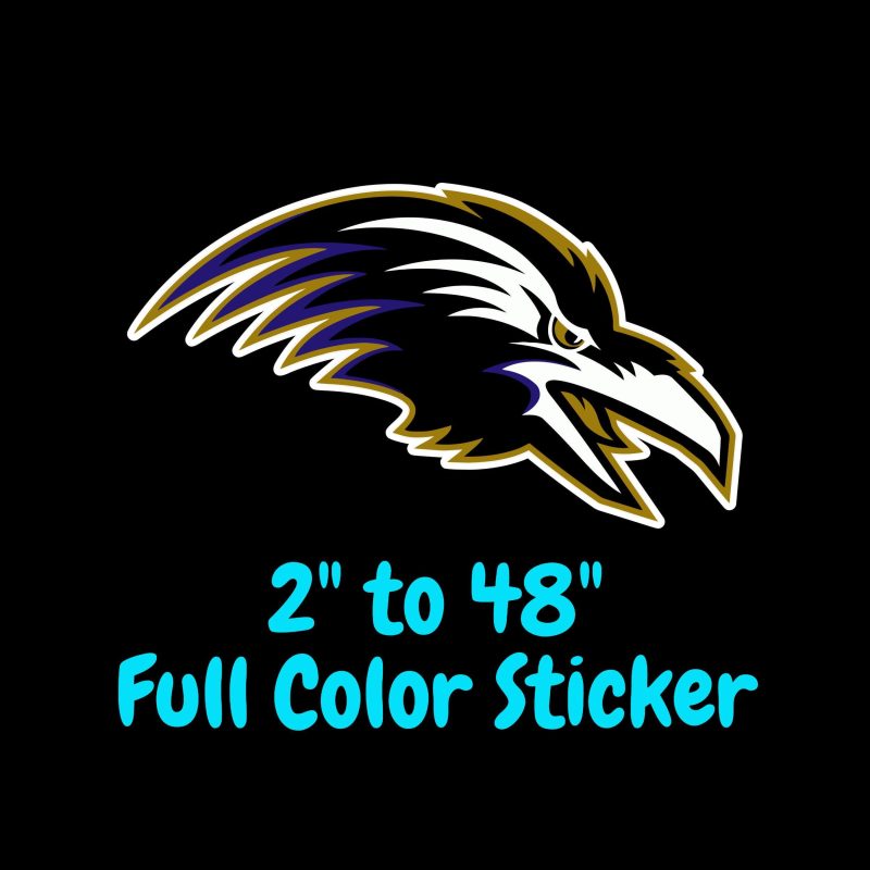 Baltimore Ravens Full Color Vinyl Sticker - Custom Size