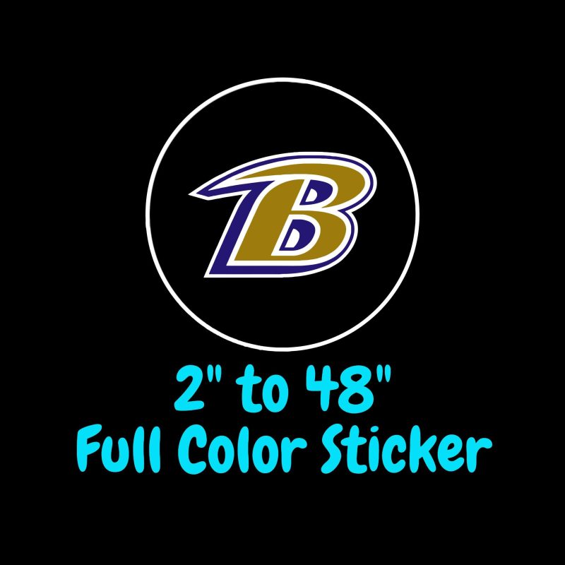 Baltimore Ravens Full Color Vinyl Sticker - Custom Size