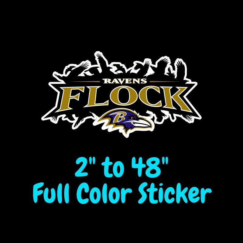 Baltimore Ravens Full Color Vinyl Sticker - Custom Size