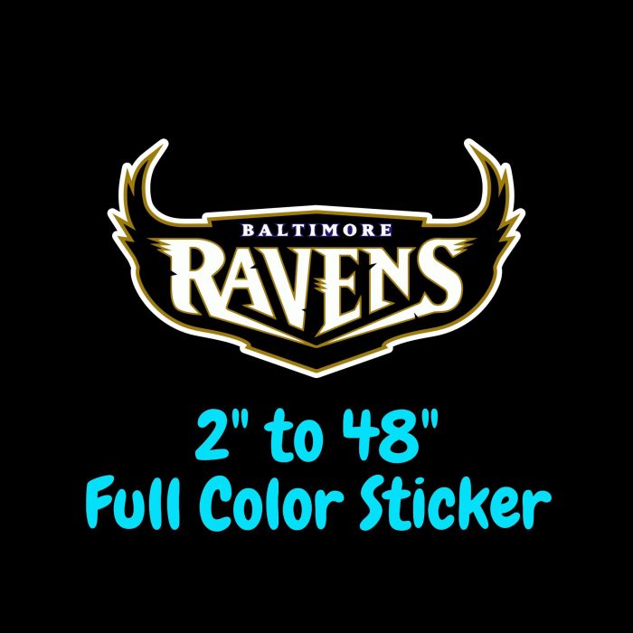 Baltimore Ravens Full Color Vinyl Sticker - Custom Size
