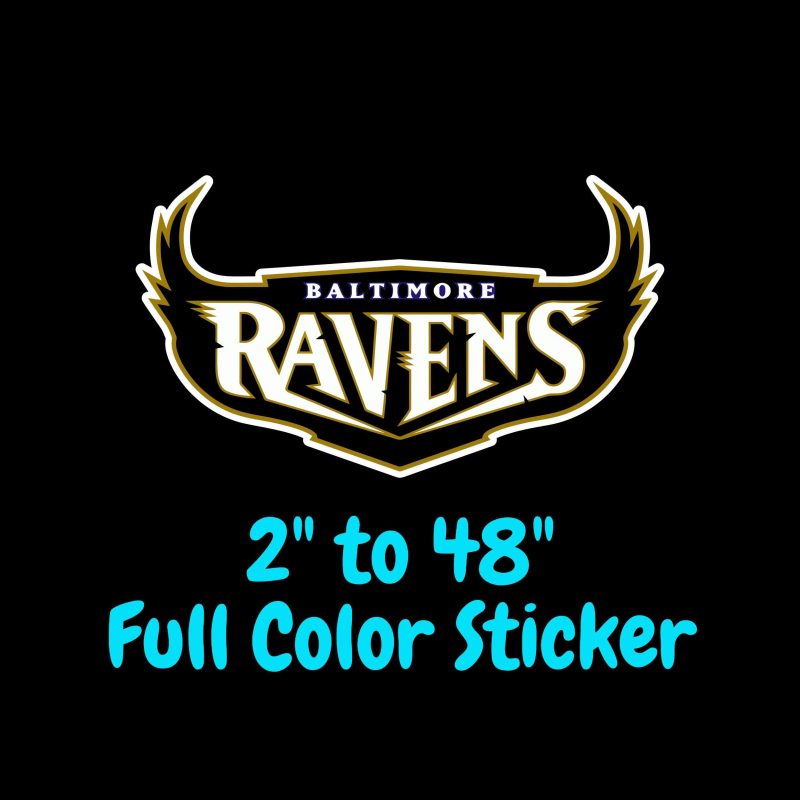 Baltimore Ravens Full Color Vinyl Sticker - Custom Size