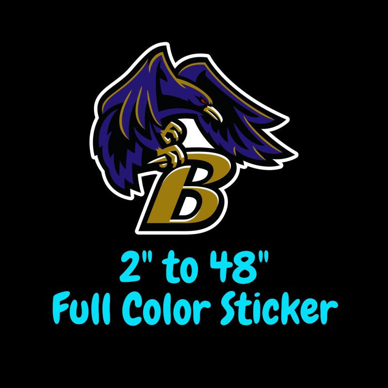 Baltimore Ravens Full Color Vinyl Sticker - Custom Size