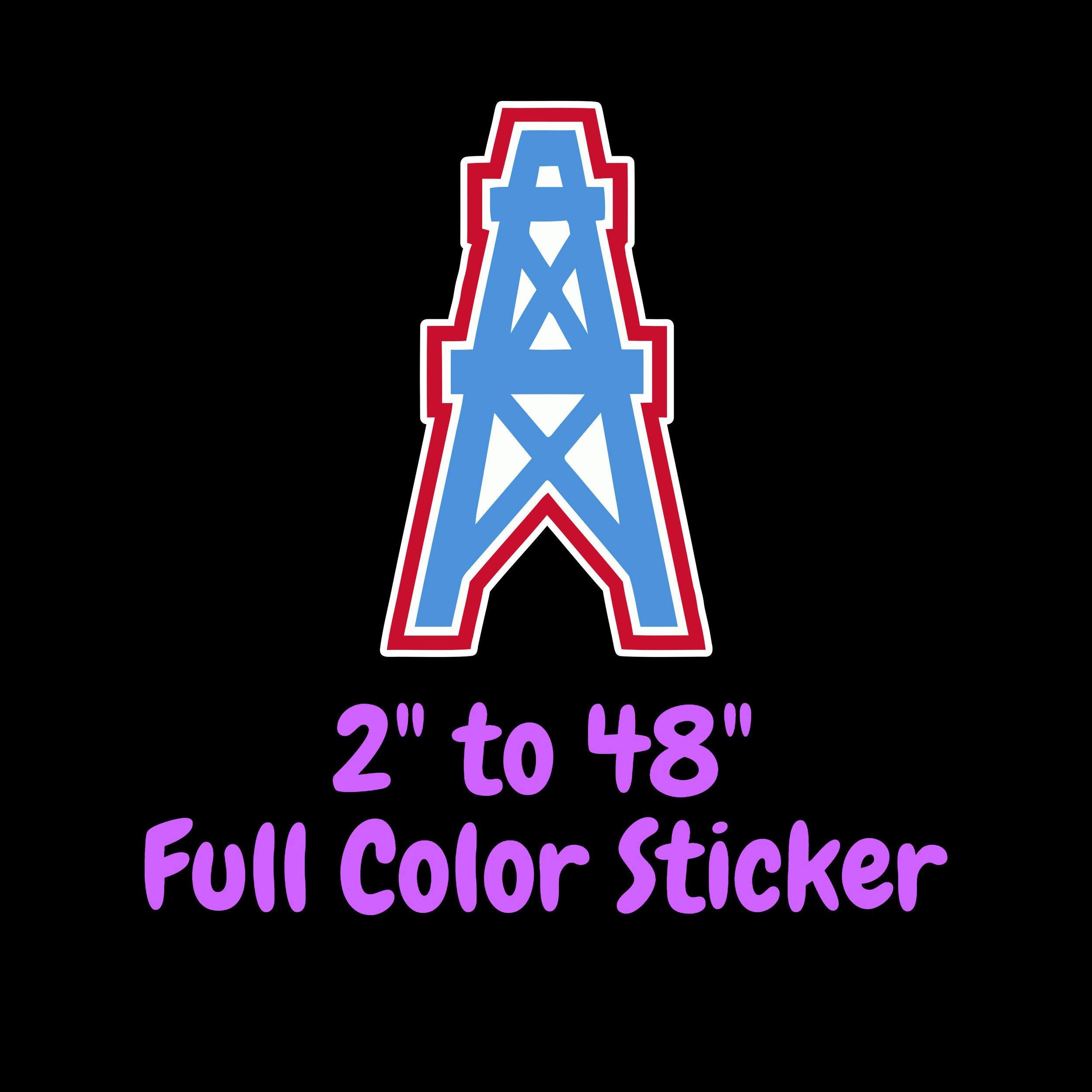Houston Oilers Full Color Vinyl Sticker - Custom Size