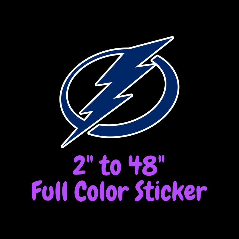 Tampa Bay Lightning - Lighting Bolt Oval - Full Color Vinyl Sticker - Custom Size