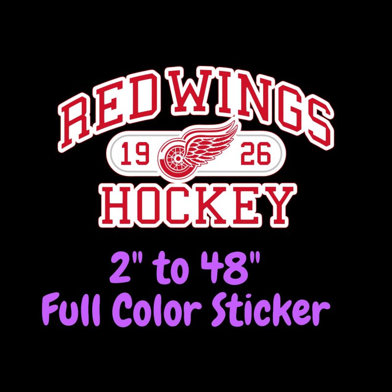 Detroit Red Wings - Red Wings Hockey 1925 - Full Color Vinyl Sticker - Custom Size