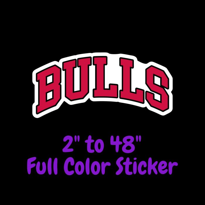 Chicago Bulls - Bulls - Full Color Vinyl Sticker - Custom Size