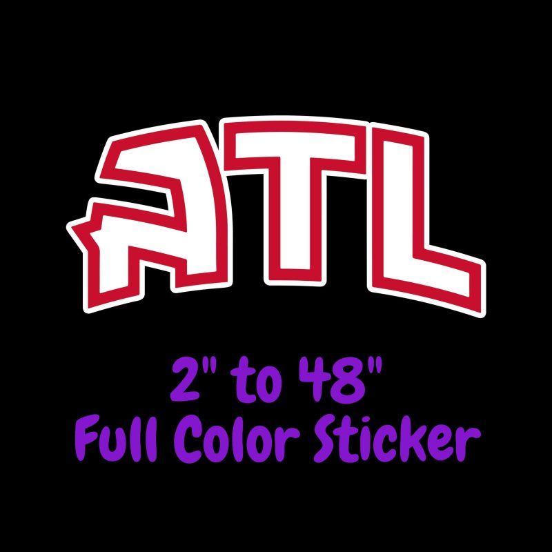 Atlanta Hawks - ATL - Full Color Vinyl Sticker - Custom Size