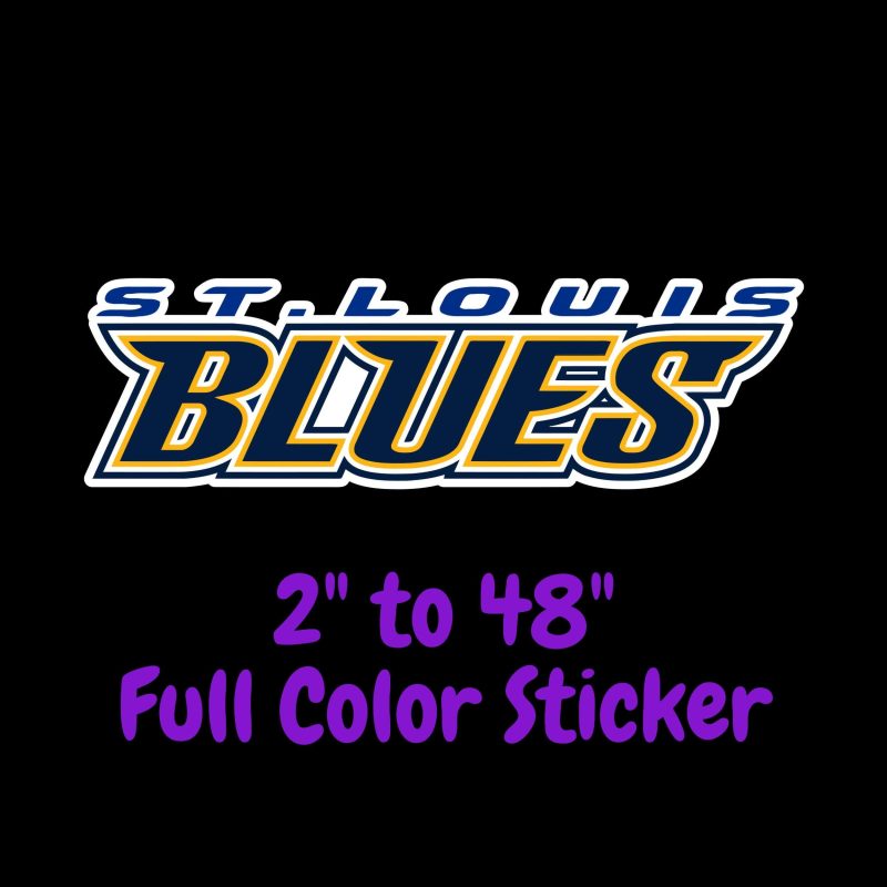 St Louis Blues - Name - Full Color Vinyl Sticker - Custom Size