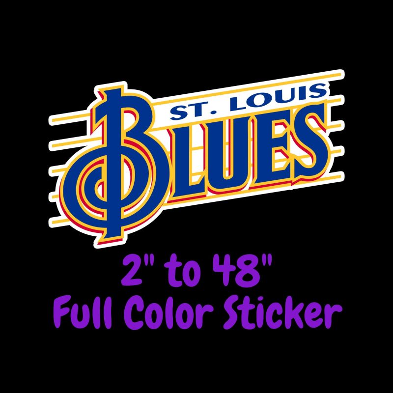 St Louis Blues - Name With Lines - Full Color Vinyl Sticker - Custom Size