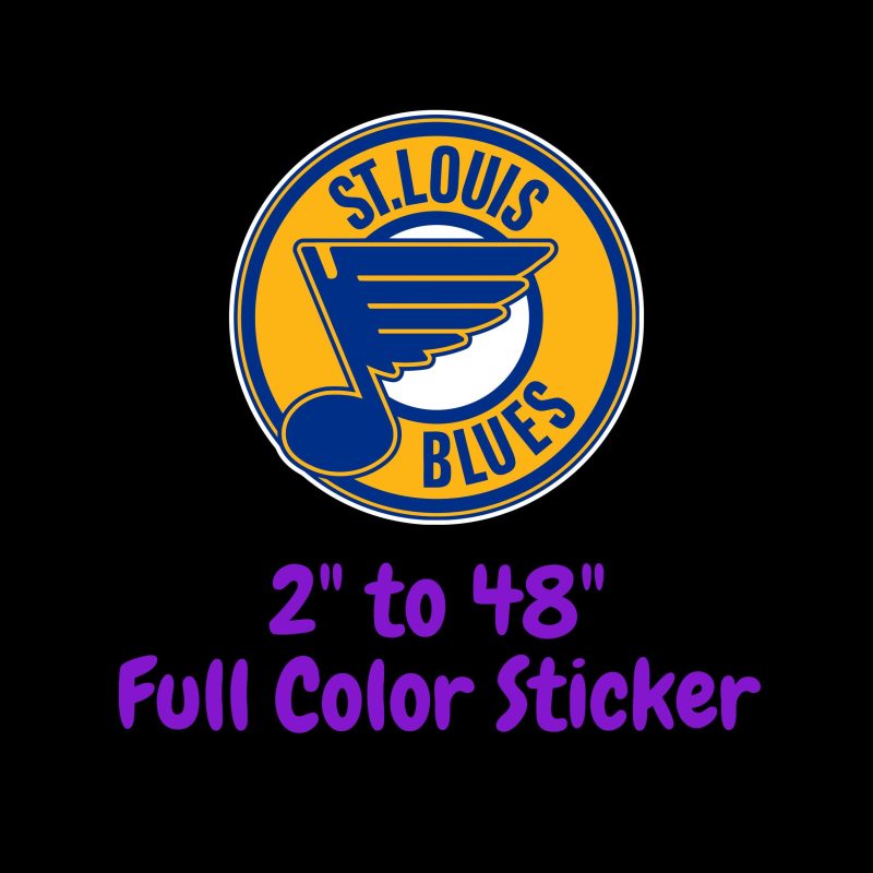 St Louis Blues - Circle With Name - Full Color Vinyl Sticker - Custom Size