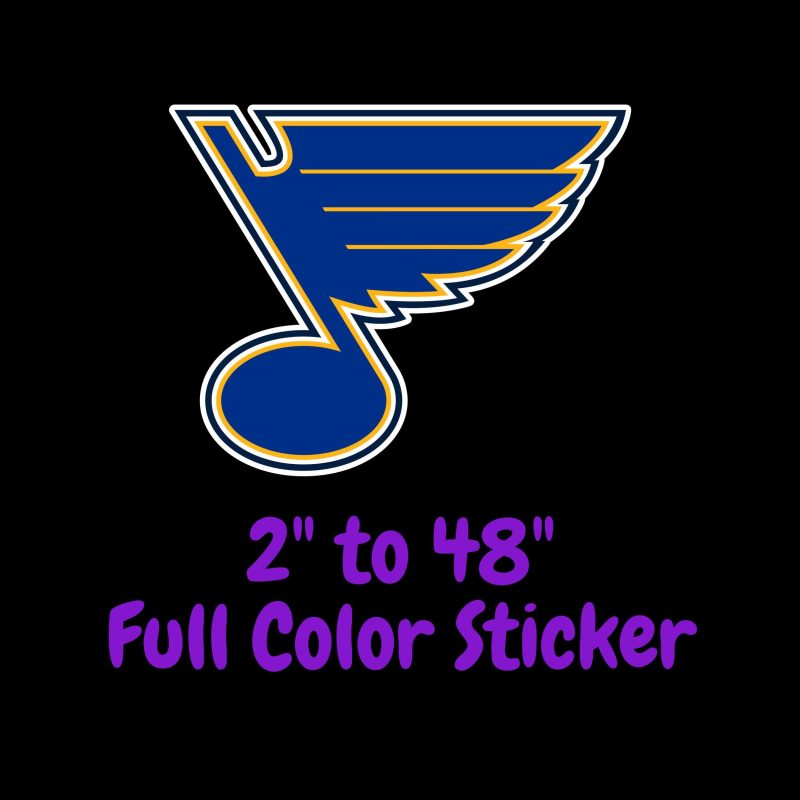 St Louis Blues - Note - Full Color Vinyl Sticker - Custom Size
