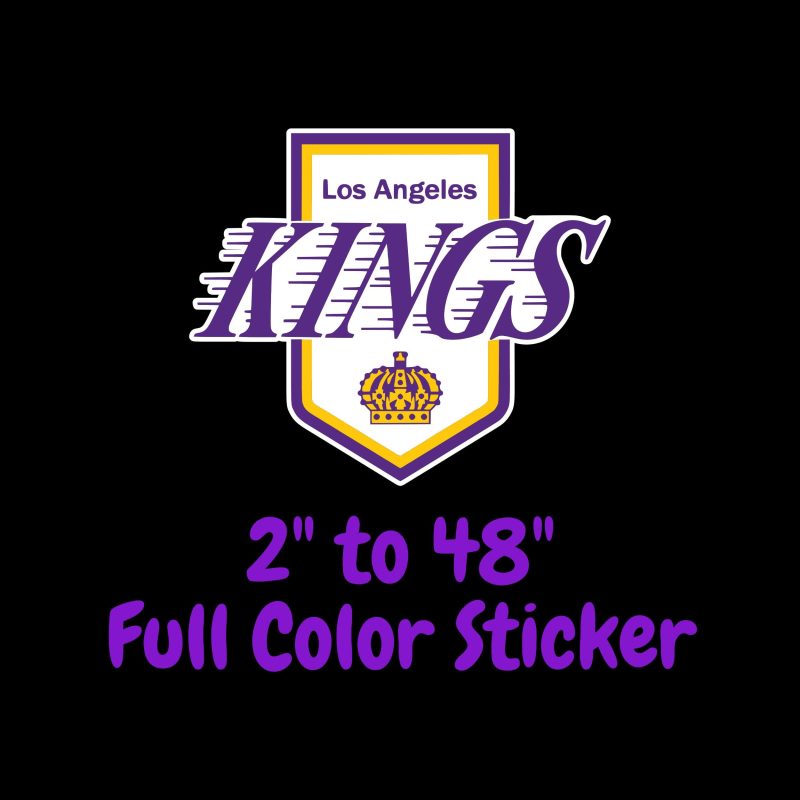 Los Angeles Kings - Purple Kings With Lines And Crown - Full Color Vinyl Sticker - Custom Size