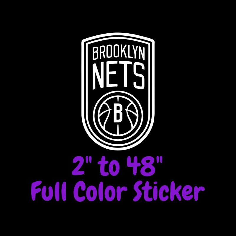 Brooklyn Nets Full Color Vinyl Sticker - Custom Size