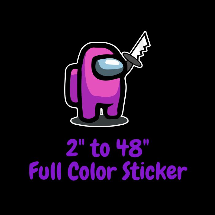 Among us Full Color Vinyl Sticker - Custom Size
