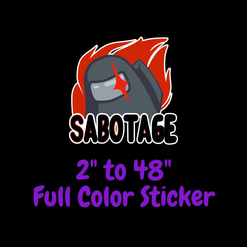Among us Full Color Vinyl Sticker - Custom Size