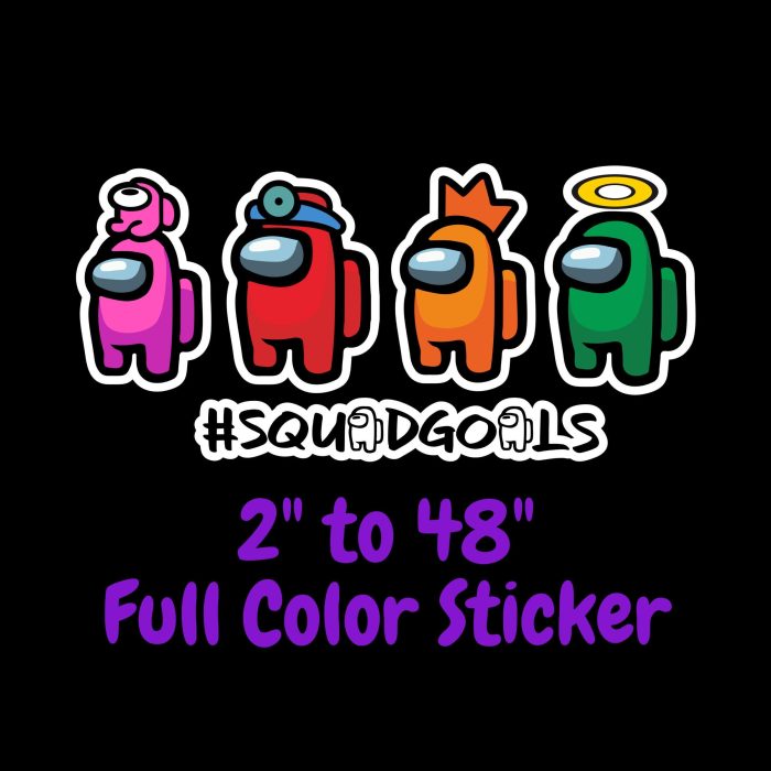 Among us Full Color Vinyl Sticker - Custom Size