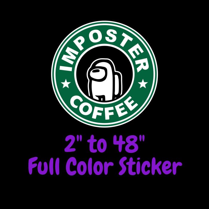 Among us Full Color Vinyl Sticker - Custom Size