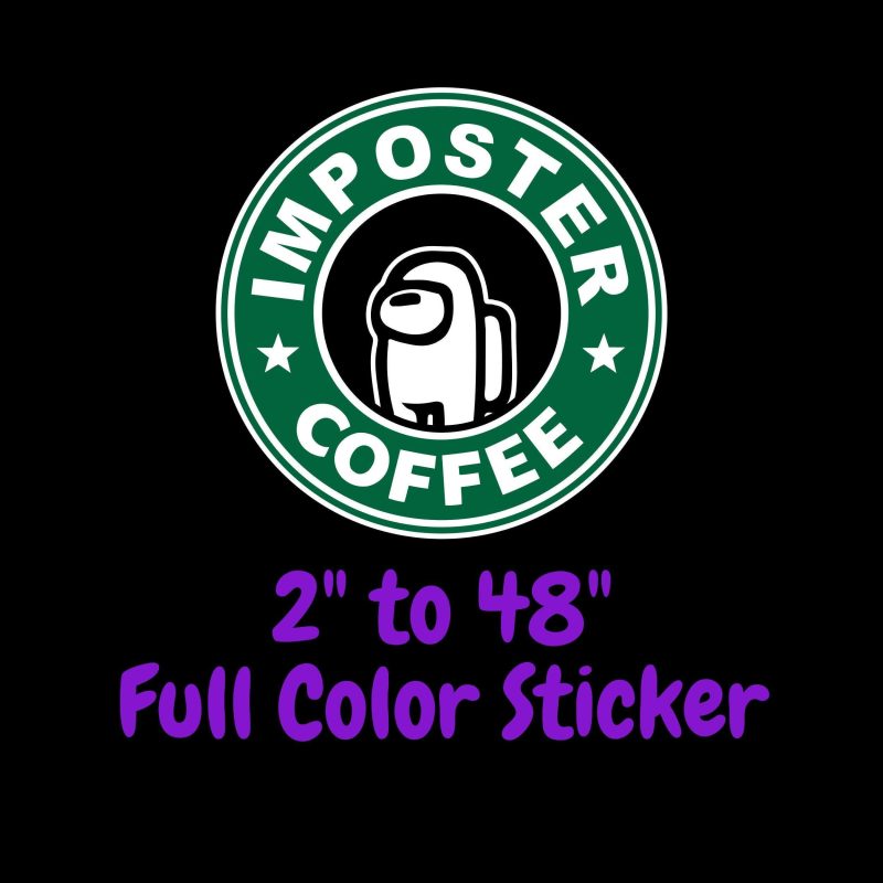 Among us Full Color Vinyl Sticker - Custom Size