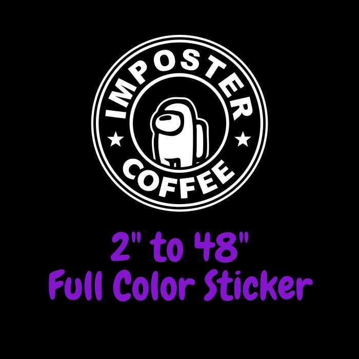 Among us Full Color Vinyl Sticker - Custom Size