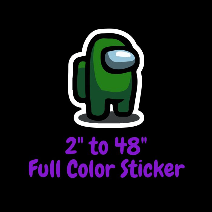Among us Full Color Vinyl Sticker - Custom Size