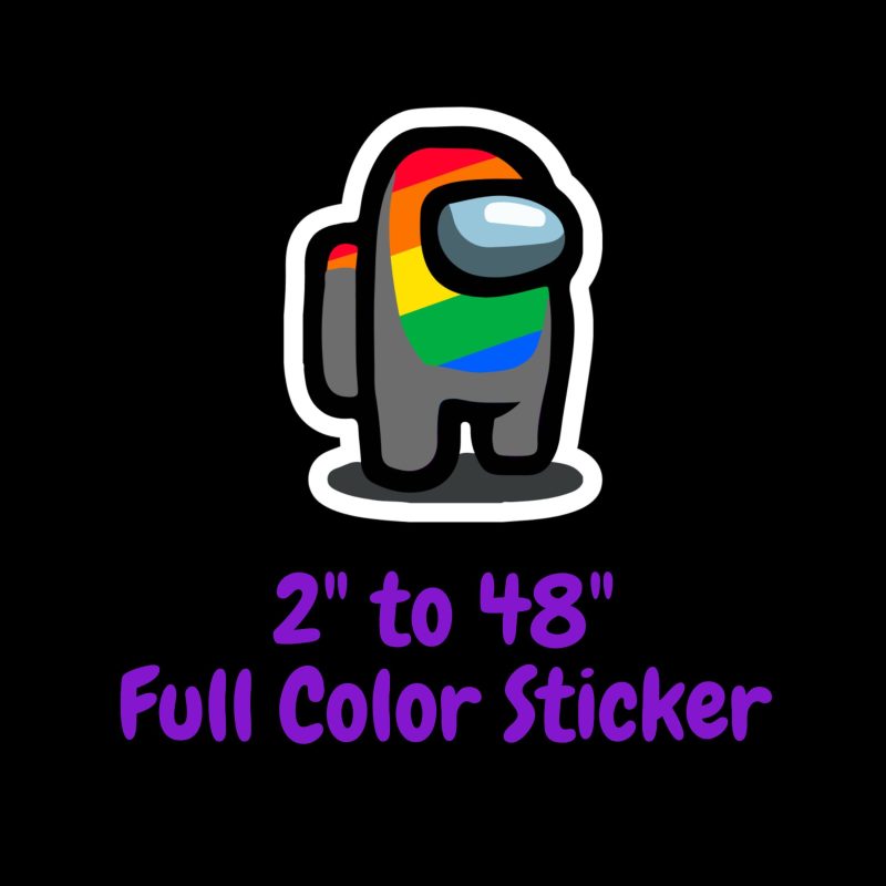 Among us Full Color Vinyl Sticker - Custom Size