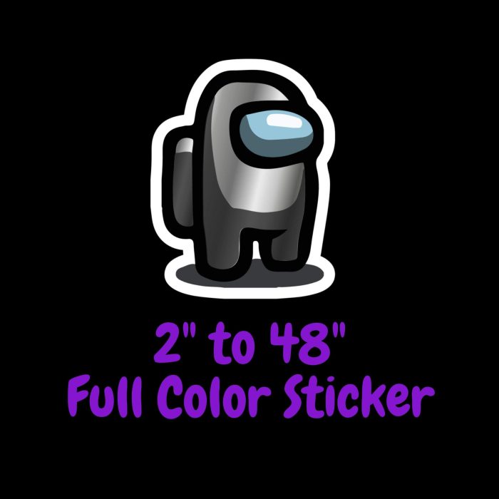 Among us Full Color Vinyl Sticker - Custom Size